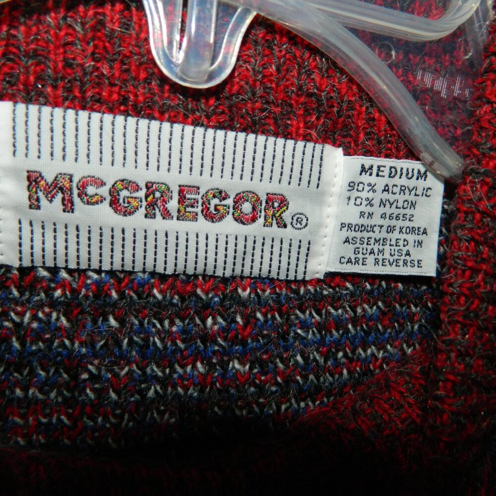 Vintage McGregor Grandpa Sweater Acrylic Crewneck Sz M (D-35) - Picture 2 of 4